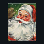 Cartão Postal De Festividades "Papai noel tradicional do Natal "<br><div class="desc">Imagem clássica do vintage de um Papai Noel alegre. A mensagem é "tem um Natal muito feliz!".</div>