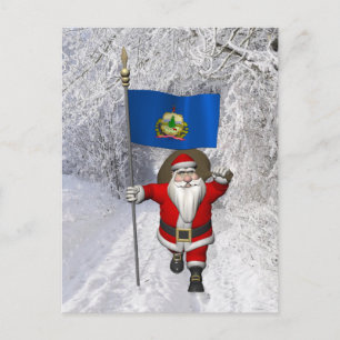 Cartão Postal De Festividades Papai Noel Vem Para Vermont