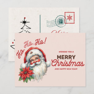 Cartão Postal De Festividades Papai Noel Vintage