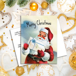 Cartão Postal De Festividades Papai Noel Vintage Feliz Natal 