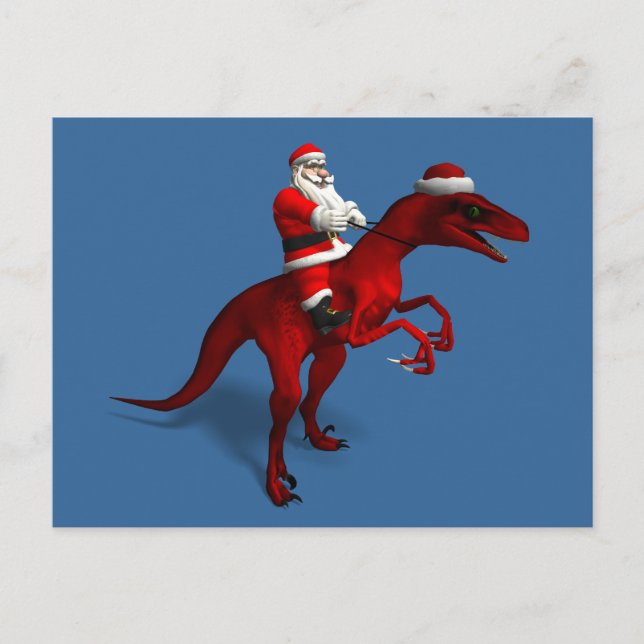 Cartão Postal De Festividades Papai Noel Vive Em Dino (Frente)