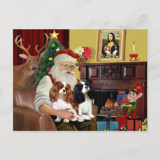 Cartão Postal De Festividades Papais noeis 2 Cavalier Kings