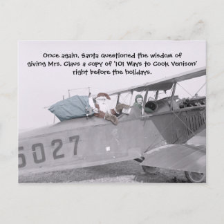 Cartão Postal De Festividades Papais noeis Aero! -Cartão Postal