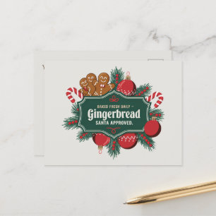 Cartão Postal De Festividades Papais noeis aprovados cookies Gingercake adiciona