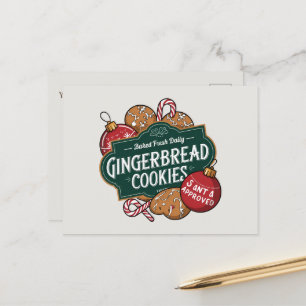 Cartão Postal De Festividades Papais noeis aprovados cookies Gingercake adiciona