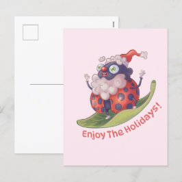 Cartão Postal De Festividades Papais noeis Aproveitam As Férias