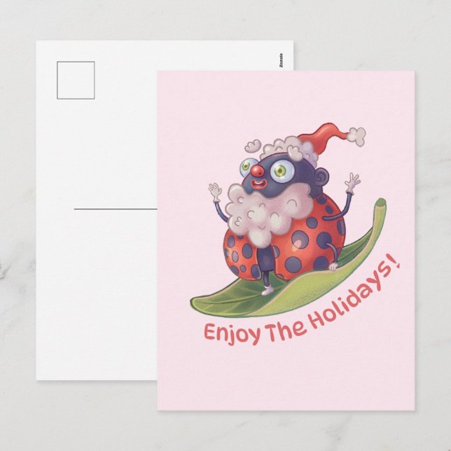 Cartão Postal De Festividades Papais noeis Aproveitam As Férias (Frente/Verso)