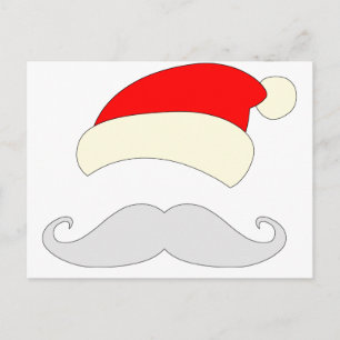 Cartão Postal De Festividades Papais noeis bigode