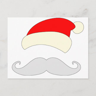 Cartão Postal De Festividades Papais noeis bigode