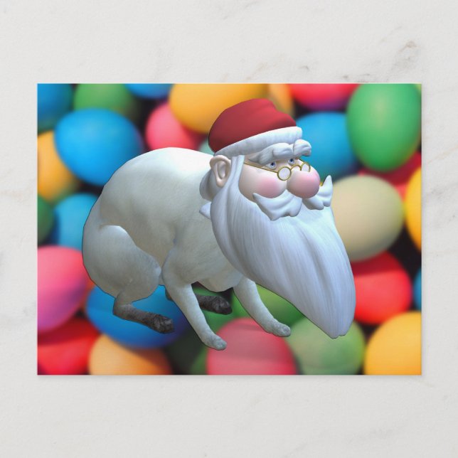 Cartão Postal De Festividades Papais noeis Bunny (Frente)