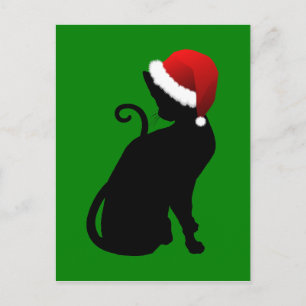 Cartão Postal De Festividades Papais noeis Cat