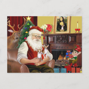 Cartão Postal De Festividades Papais noeis Chihuahuas