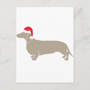 Cartão Postal De Festividades Papais noeis clássicos Doxie Dachshund