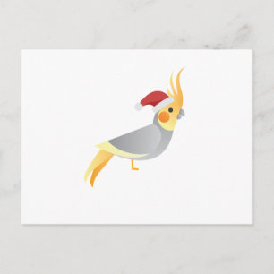 Cartão Postal De Festividades Papais noeis Cockateil Engraçado Chrismas