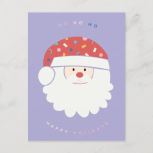 Cartão Postal De Festividades Papais noeis Coloridos Ho Ho Ho Ilustrados Natal