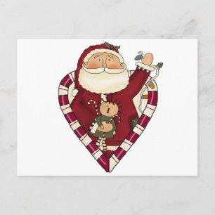 Cartão Postal De Festividades Papais noeis com Camisetas e presentes de Ragdoll
