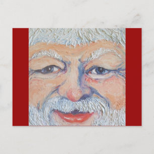 Cartão Postal De Festividades Papais noeis com face quadrada