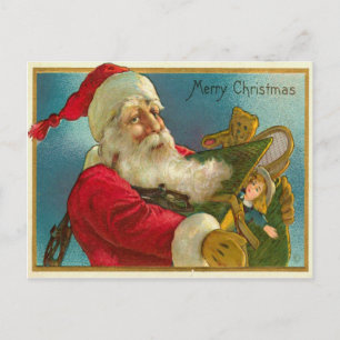 Cartão Postal De Festividades Papais noeis com presentes