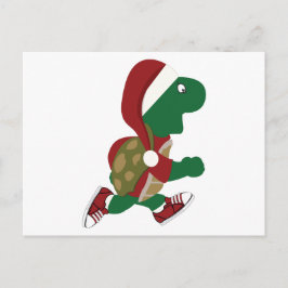 Cartão Postal De Festividades Papais noeis com tartaruga