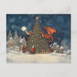 Cartão Postal De Festividades Papais noeis da véspera de Natal encantados e drag