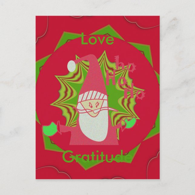 Cartão Postal De Festividades Papais noeis de amor e gratidão Hohoho! (Frente)