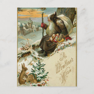 Cartão Postal De Festividades Papais noeis de Anos novos Vintage