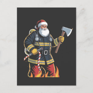Cartão Postal De Festividades Papais noeis de Árvore de Natal de Caminhão de Fog