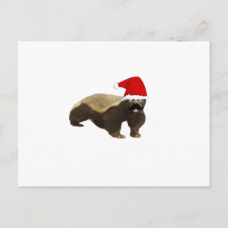 Cartão Postal De Festividades Papais noeis de Badger de Mel de Mustache