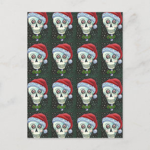 Cartão Postal De Festividades PAPAIS NOEIS DE CABEÇA DO morto, CHRISTMAS SKELET