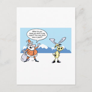 Cartão Postal De Festividades Papais noeis de Cartoon de Natal e Reindeer em Gre