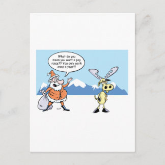 Cartão Postal De Festividades Papais noeis de Cartoon de Natal e Reindeer em Gre