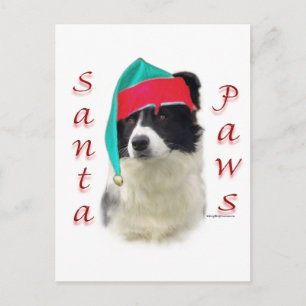 Cartão Postal De Festividades Papais noeis de Collie de Borda