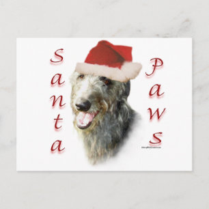 Cartão Postal De Festividades Papais noeis de Deerhound escoceses