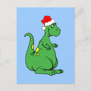 Cartão Postal De Festividades papais noeis de dinossauro