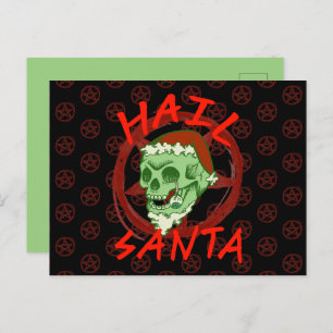 Cartão Postal De Festividades Papais noeis de granizo personalizáveis Zombie Hal