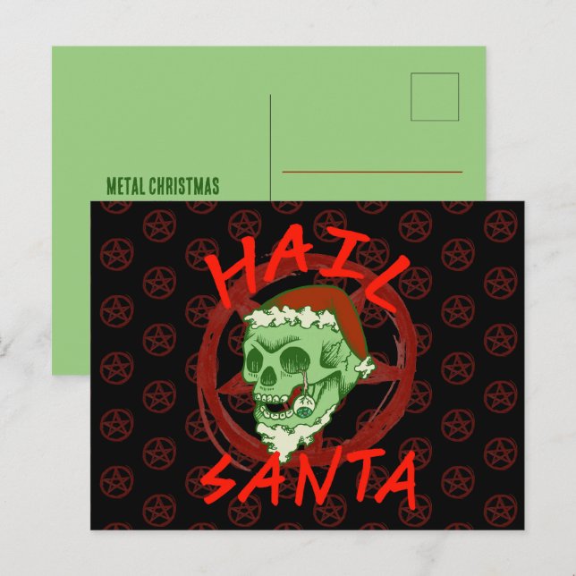 Cartão Postal De Festividades Papais noeis de granizo personalizáveis Zombie Hal (Frente/Verso)