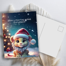 Cartão Postal De Festividades Papais noeis de Leão Cole Natal