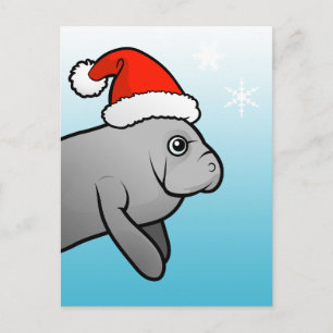 Cartão Postal De Festividades Papais noeis de Manateio de Natal