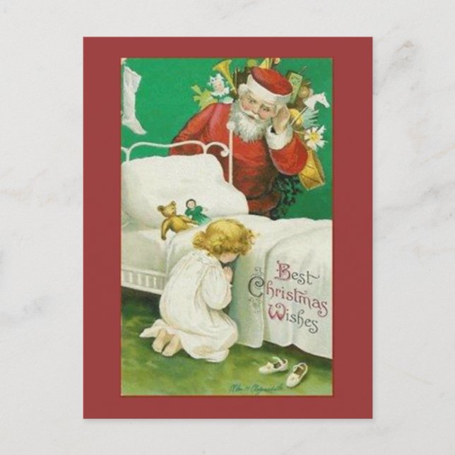 Cartão Postal De Festividades Papais noeis de Natal (Frente)