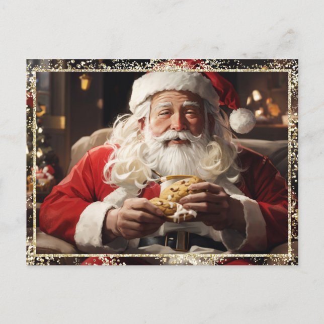Cartão Postal De Festividades *~* Papais noeis de Natal AP44 Cookies FOTO Glitte (Frente)