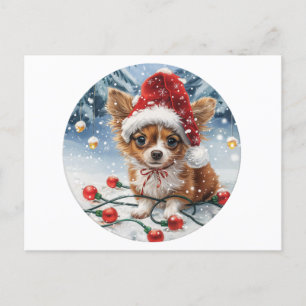 Cartão Postal De Festividades Papais noeis de Natal Chihuahua