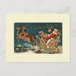 Cartão Postal De Festividades Papais noeis de Natal Feliz