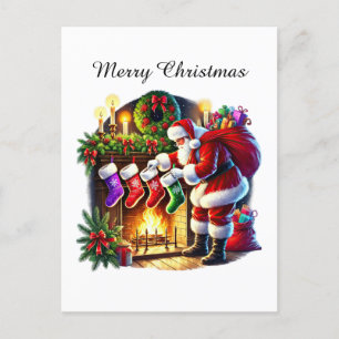 Cartão Postal De Festividades Papais noeis de Natal Festivos