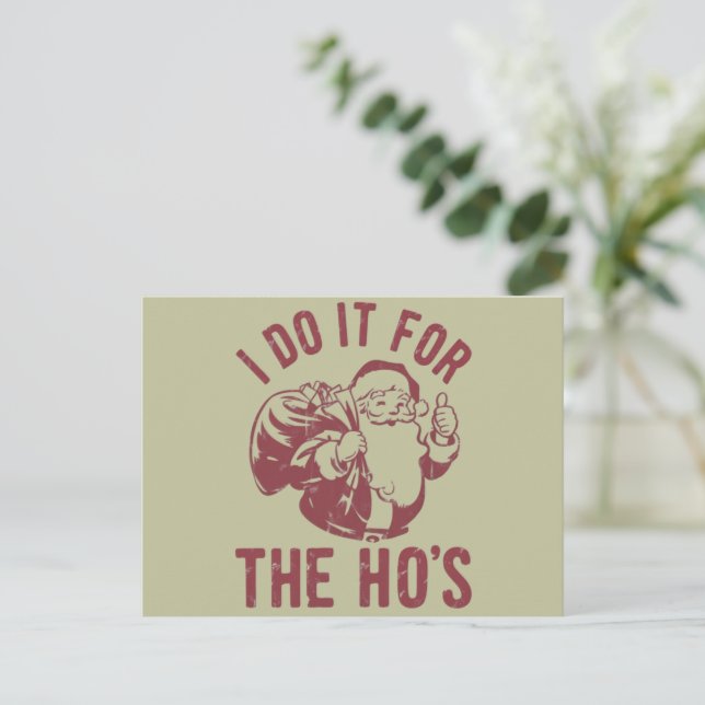 Cartão Postal De Festividades Papais noeis de Natal rudes... Eu faço isso para o (Em pé/Frente)