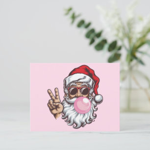 Cartão Postal De Festividades Papais noeis de Natal soprando a bolha