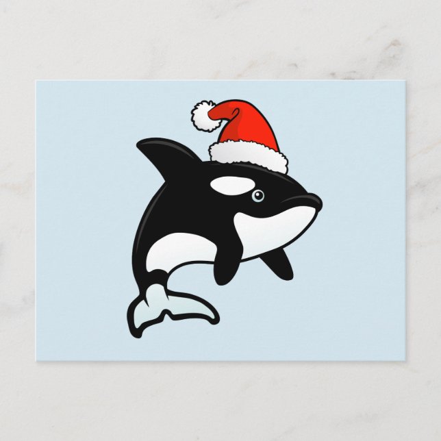 Cartão Postal De Festividades Papais noeis de Orca (Frente)