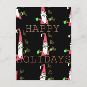 Cartão Postal De Festividades Papais noeis De Rato Jolly: Uma Ilustração De Féri