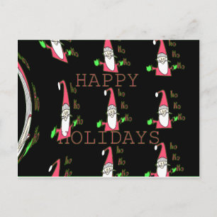 Cartão Postal De Festividades Papais noeis De Rato Jolly: Uma Ilustração De Féri