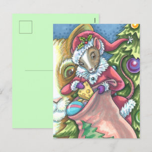 CARTÃO POSTAL DE FESTIVIDADES PAPAIS NOEIS DE RATO TRAZEM BOM PRESENTE DE NATAL