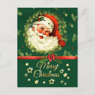 Cartão Postal De Festividades Papais noeis de vindima, pinheira, Natal sagrado